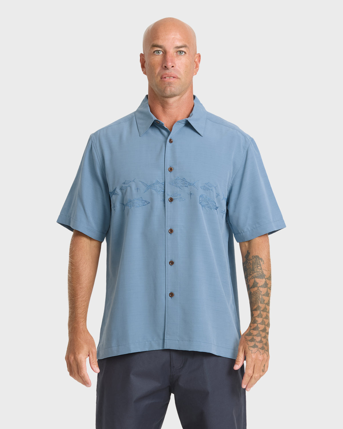 Waterman-Offshore-Short-Sleeve-Shirt-Blue-Shadow-1