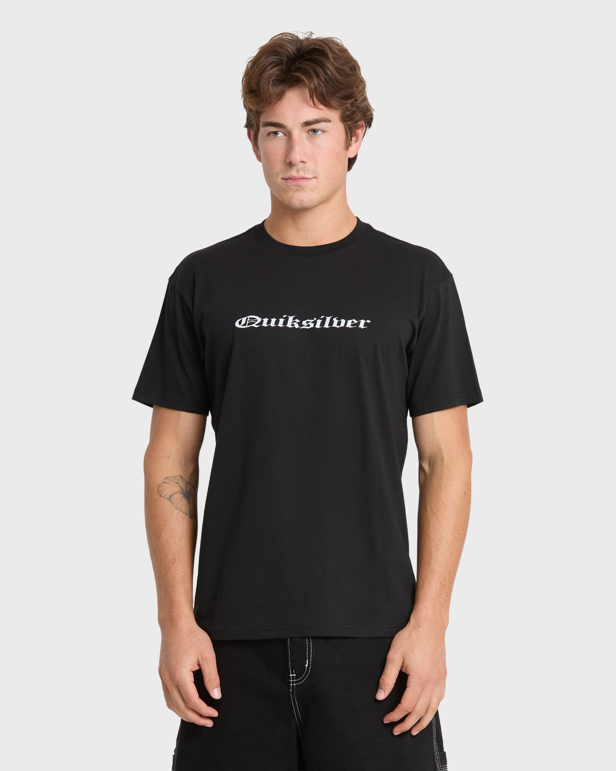 Chrome English Short Sleeve Knit T-Shirt - Black | Quiksilver