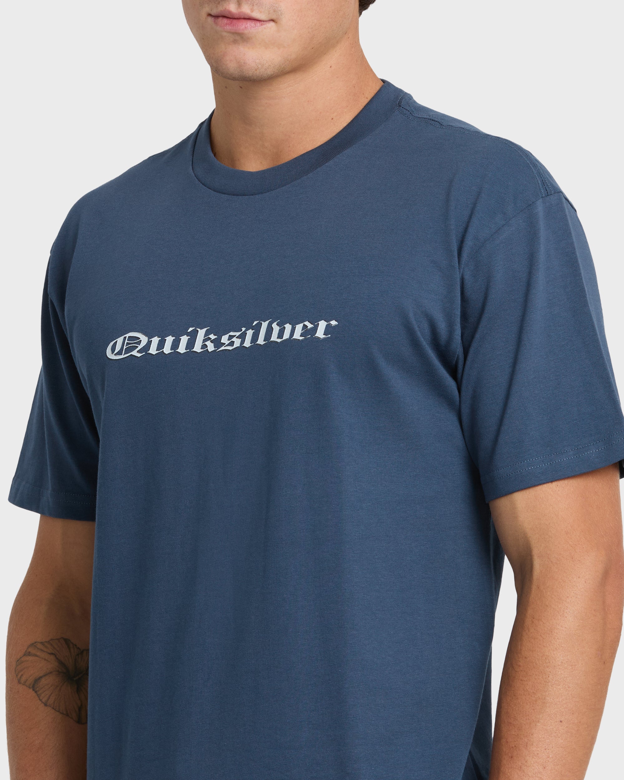 Chrome English Short Sleeve Knit T-Shirt - Dark Denim | Quiksilver