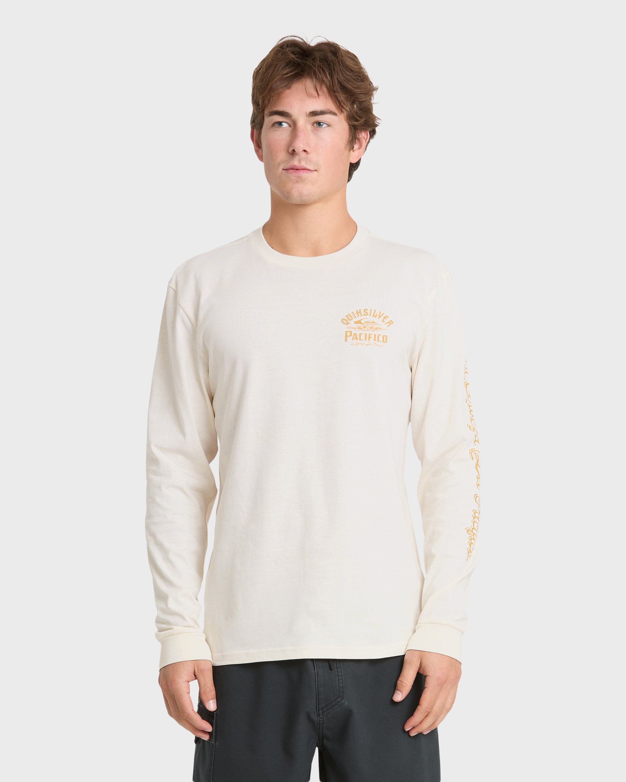 Pacifico Signage Long Sleeve Knit T-Shirt - Tofu | Quiksilver