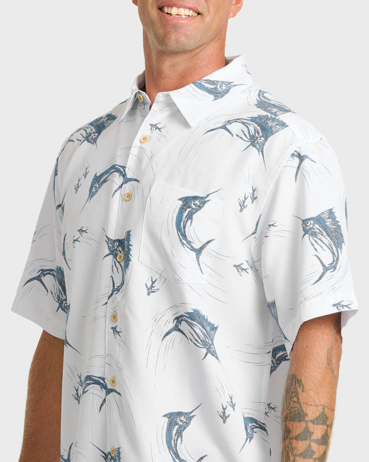 Waterman-Chasing-Bait-Short-Sleeve-Shirt-White-5
