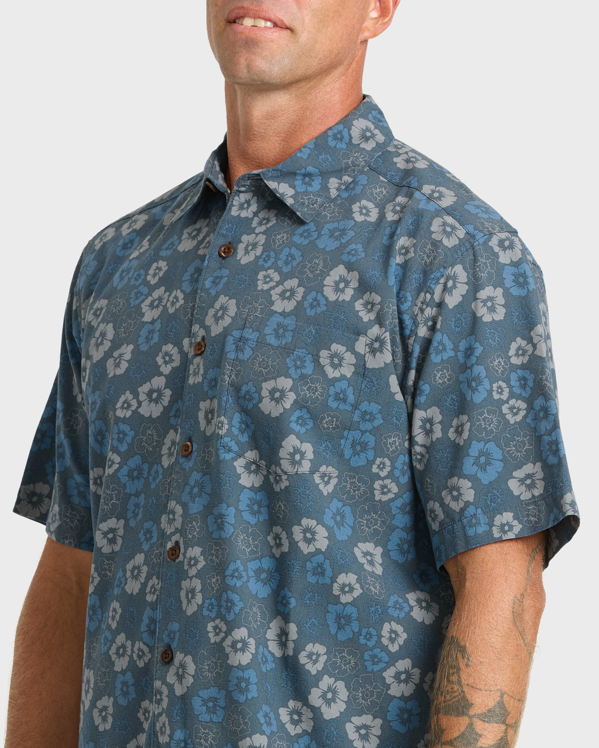 Waterman-Happy-Days-Short-Sleeve-Cotton-Viscose-Shirt-Dark-Slate-5