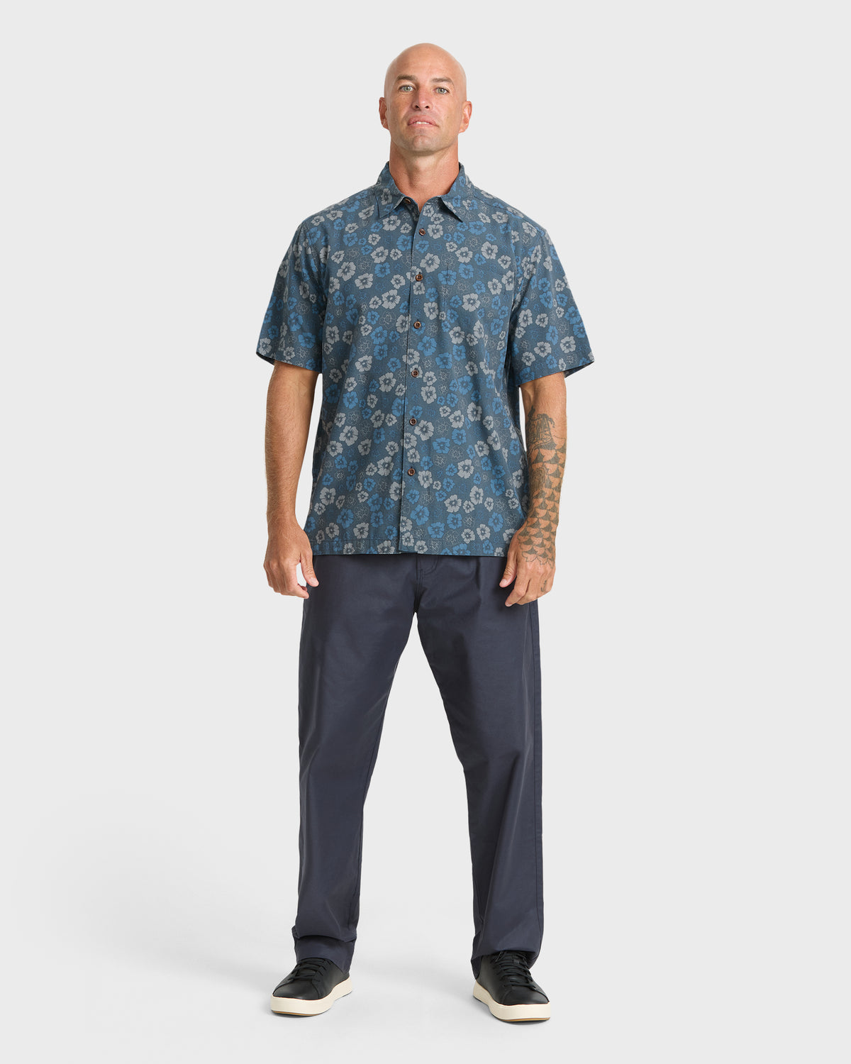 Waterman-Happy-Days-Short-Sleeve-Cotton-Viscose-Shirt-Dark-Slate-3