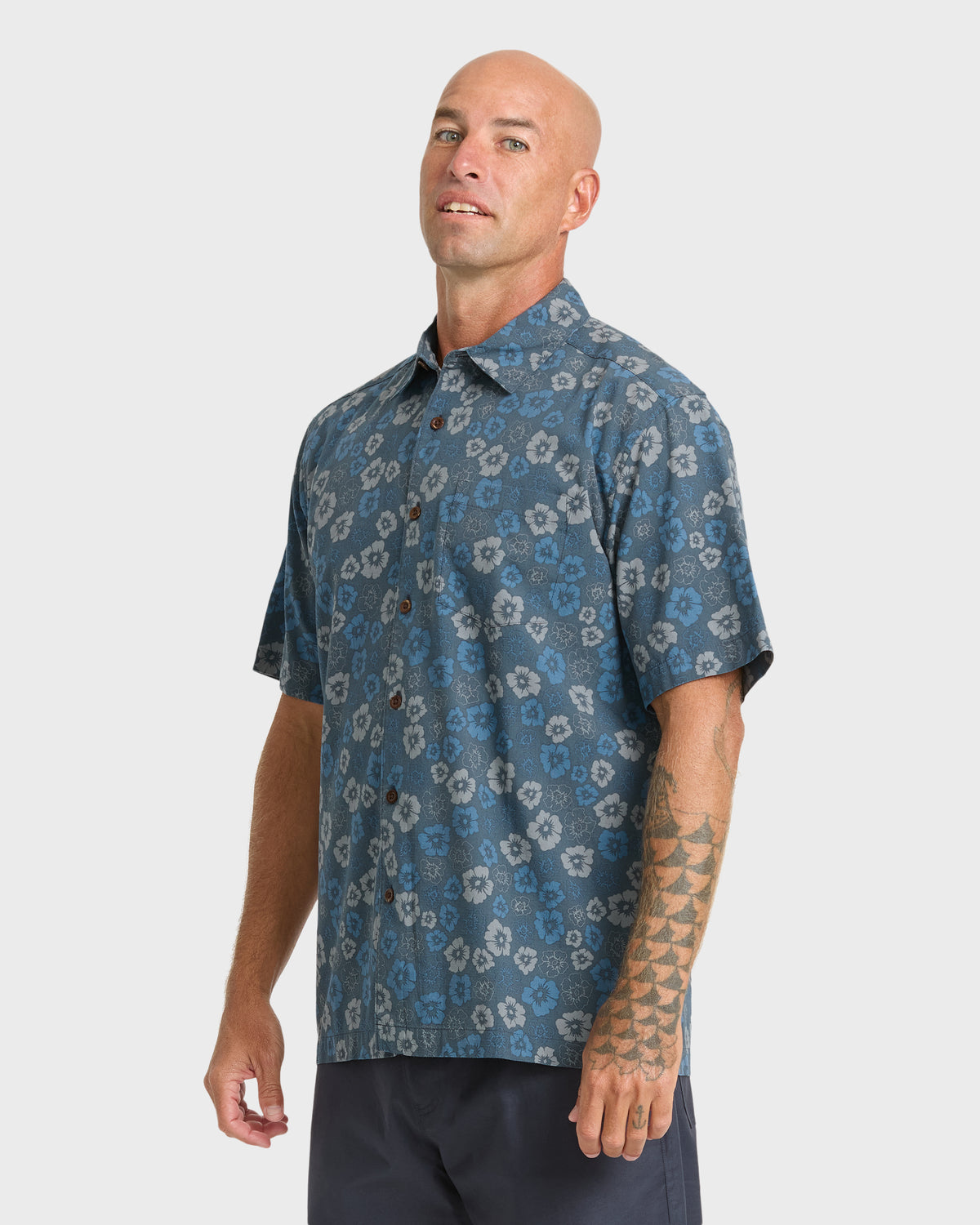Waterman-Happy-Days-Short-Sleeve-Cotton-Viscose-Shirt-Dark-Slate-4