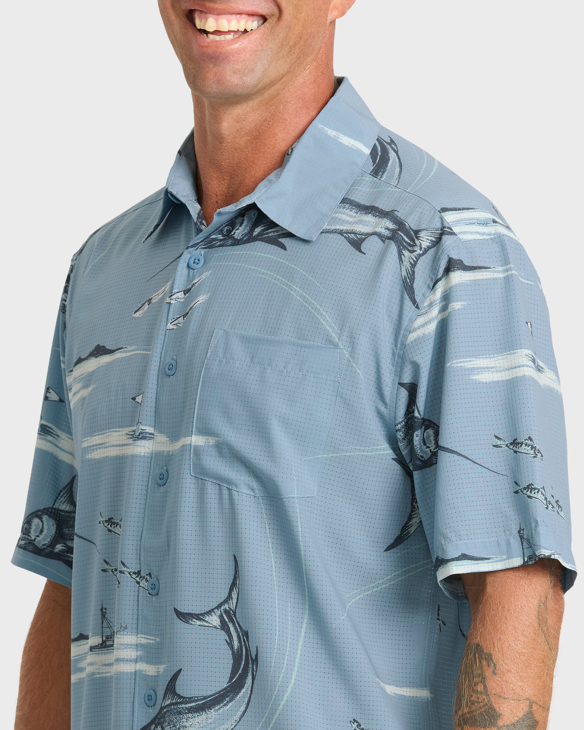 Waterman-Mix-Performance-Short-Sleeve-Shirt-Blue-Shadow-5