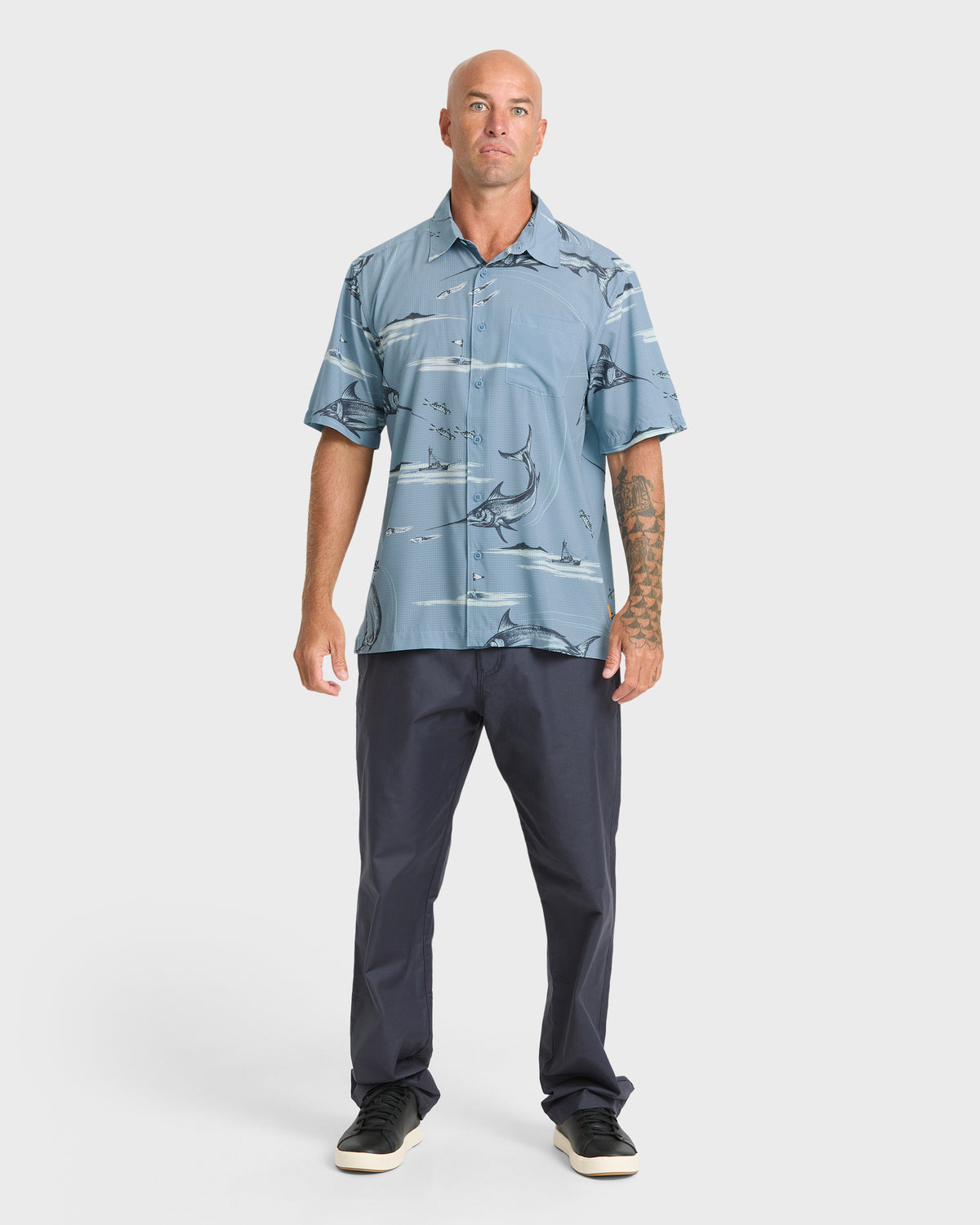 Waterman-Mix-Performance-Short-Sleeve-Shirt-Blue-Shadow-3