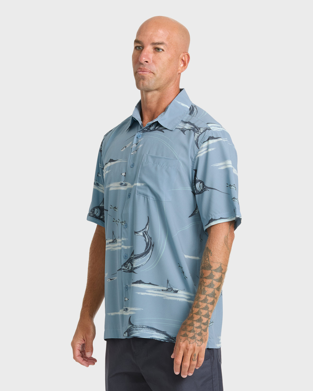 Waterman-Mix-Performance-Short-Sleeve-Shirt-Blue-Shadow-4