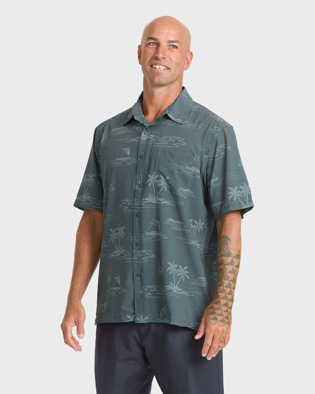 Waterman-Mix-Performance-Short-Sleeve-Shirt-Dark-Slate-4