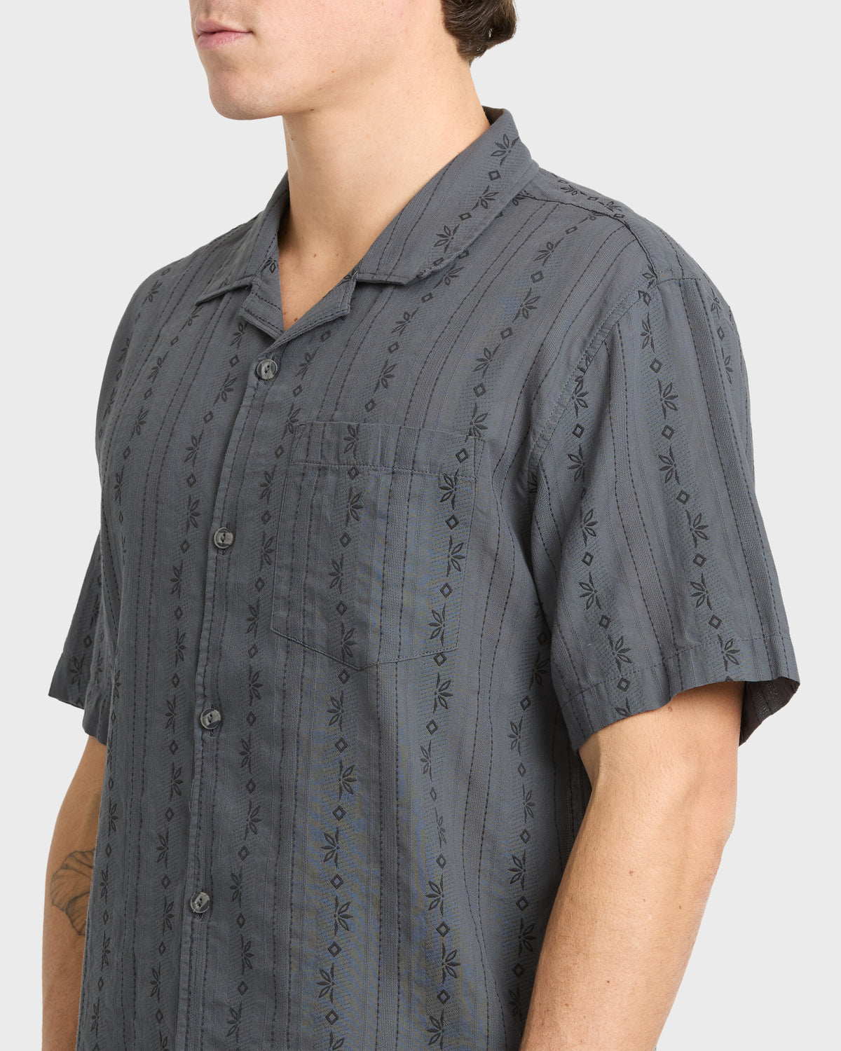 Dusk-Jacquard-Camp-Short-Sleeve-Shirt-Iron-Gate-5