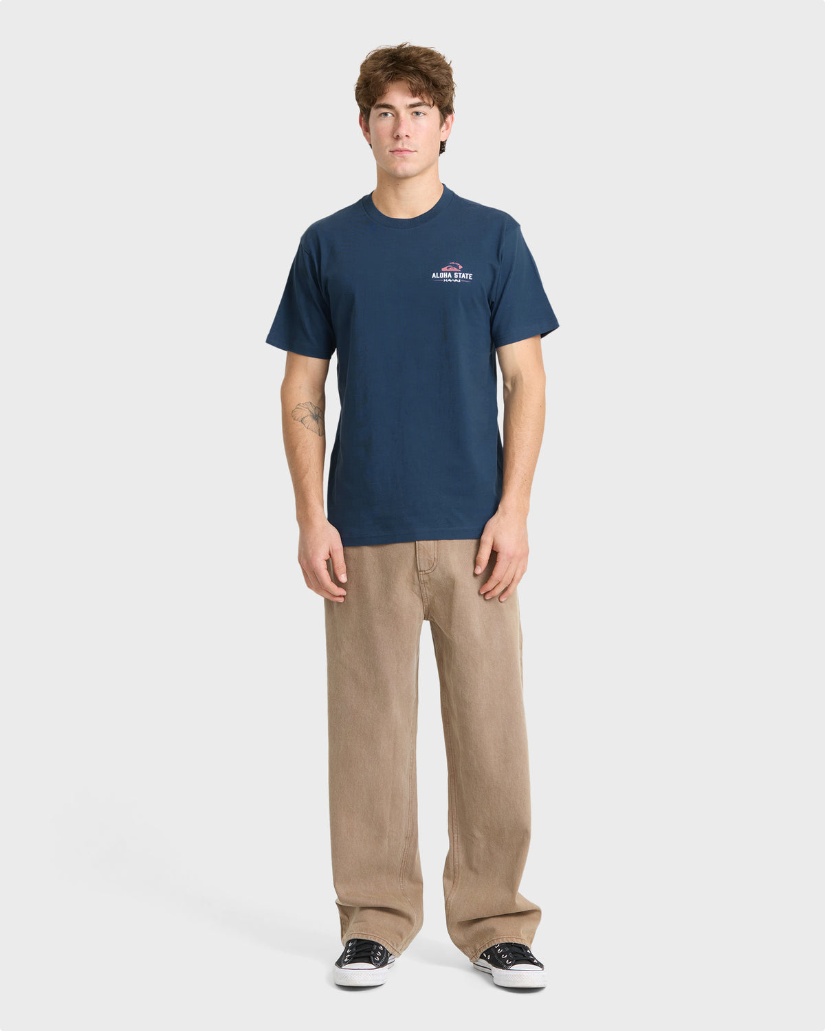 Hawaii-State-Classic-Short-Sleeve-Cotton-T-Shirt-Dark-Denim-3