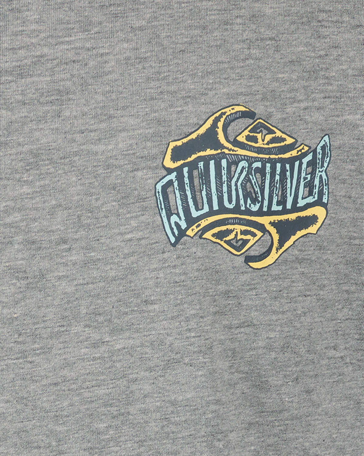 Quiksilver logo on a gray t-shirt