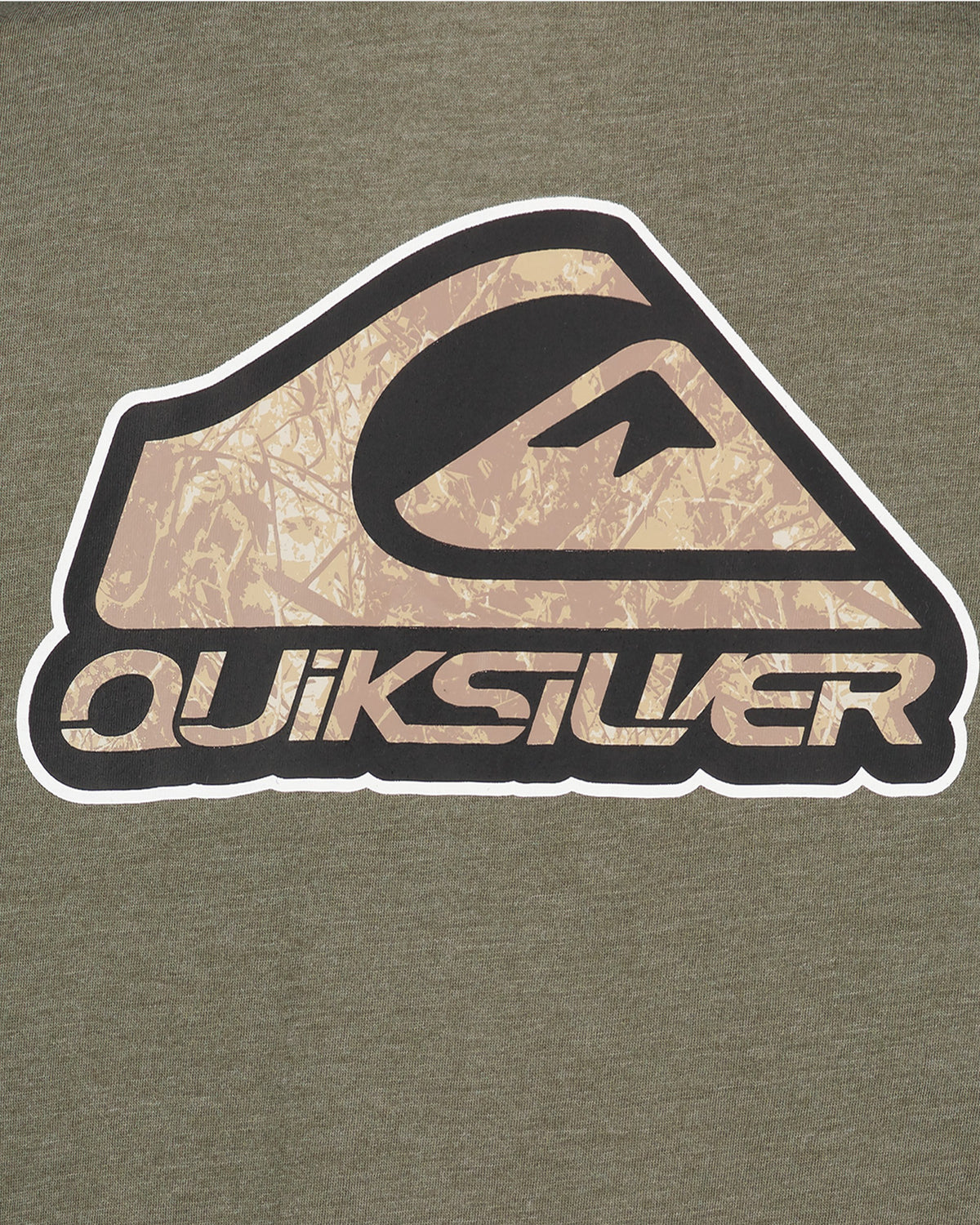 Quiksilver logo on a green background