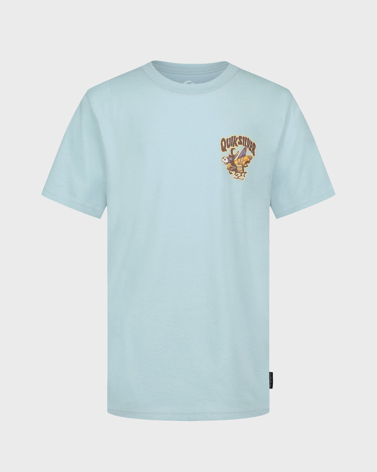 Light blue t-shirt with a logo on a white background