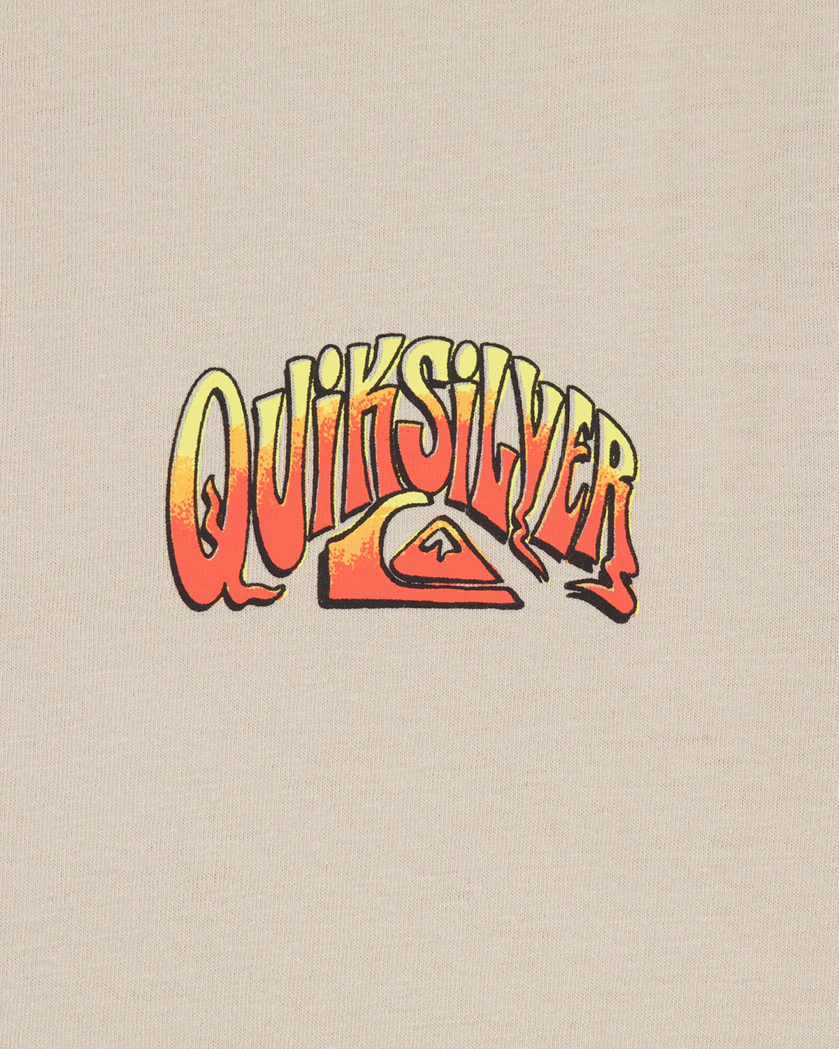 Quiksilver logo on a beige background