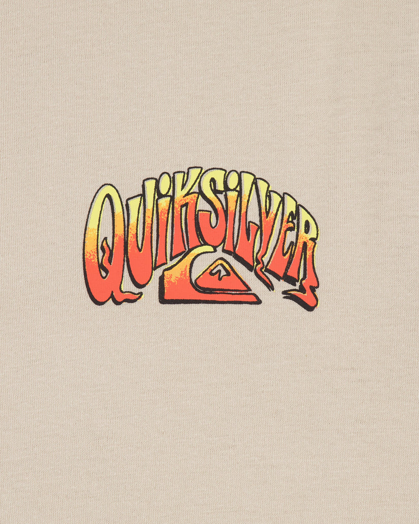 Quiksilver logo on a beige background