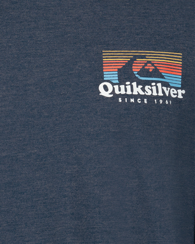 Quiksilver logo on a navy blue background