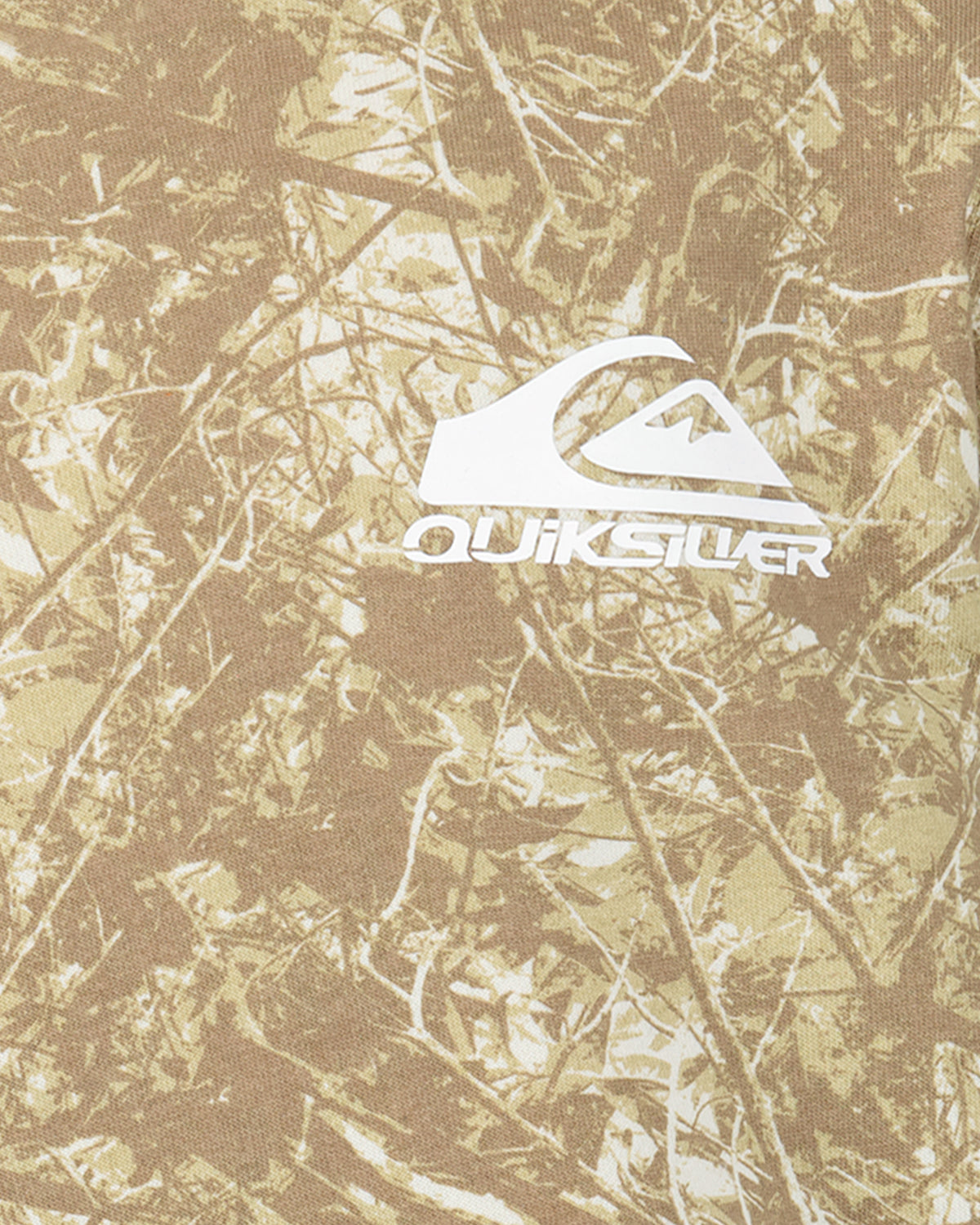 Quiksilver logo on a camouflage patterned background