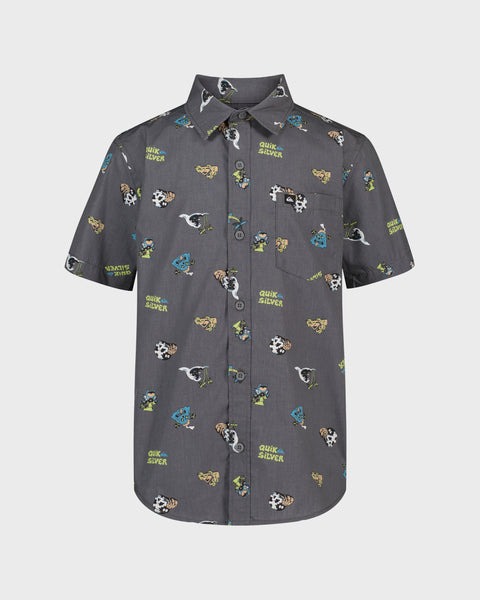 Boys Strange Waves Classic Short Sleeve Woven Shirt - Boys Strange