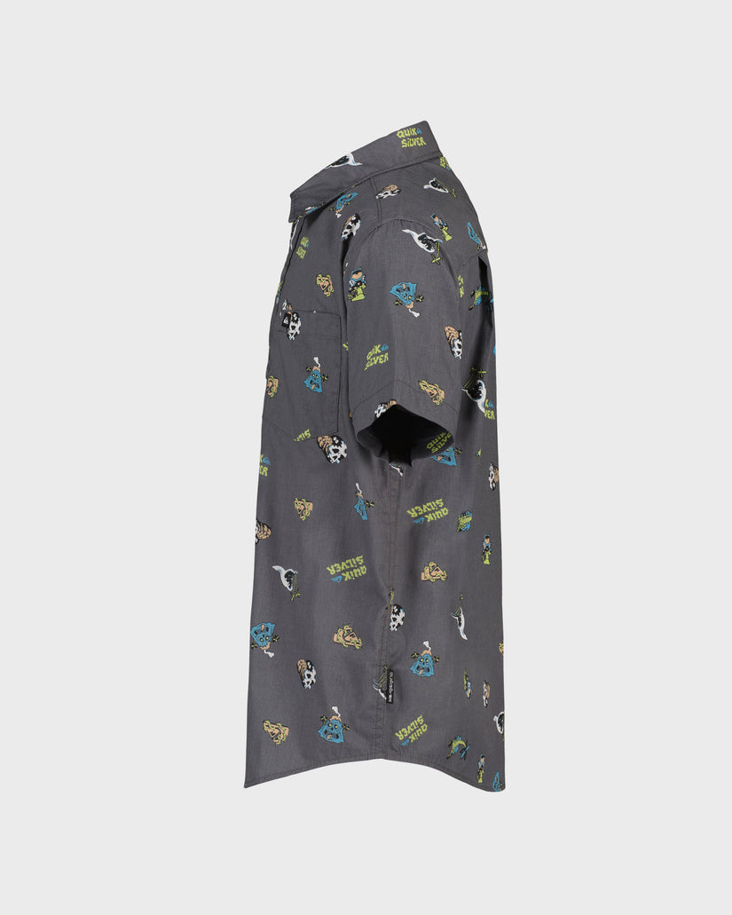 Boys Strange Waves Classic Short Sleeve Woven Shirt