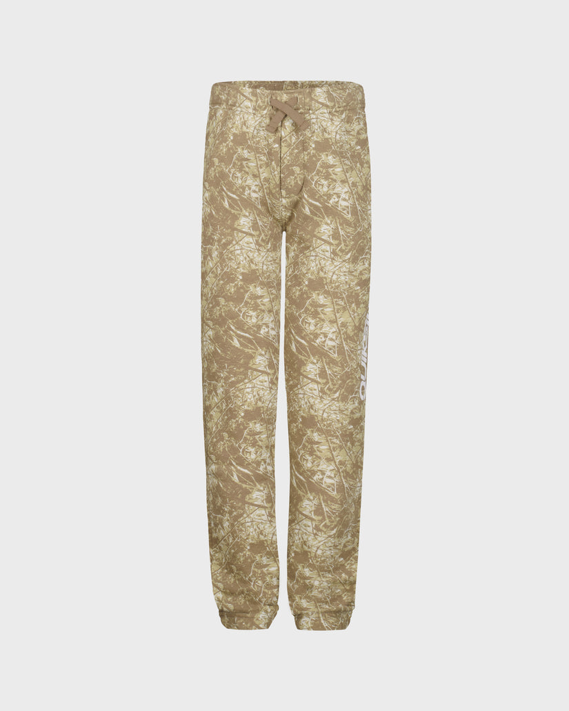Beige camouflage pants on a light gray background