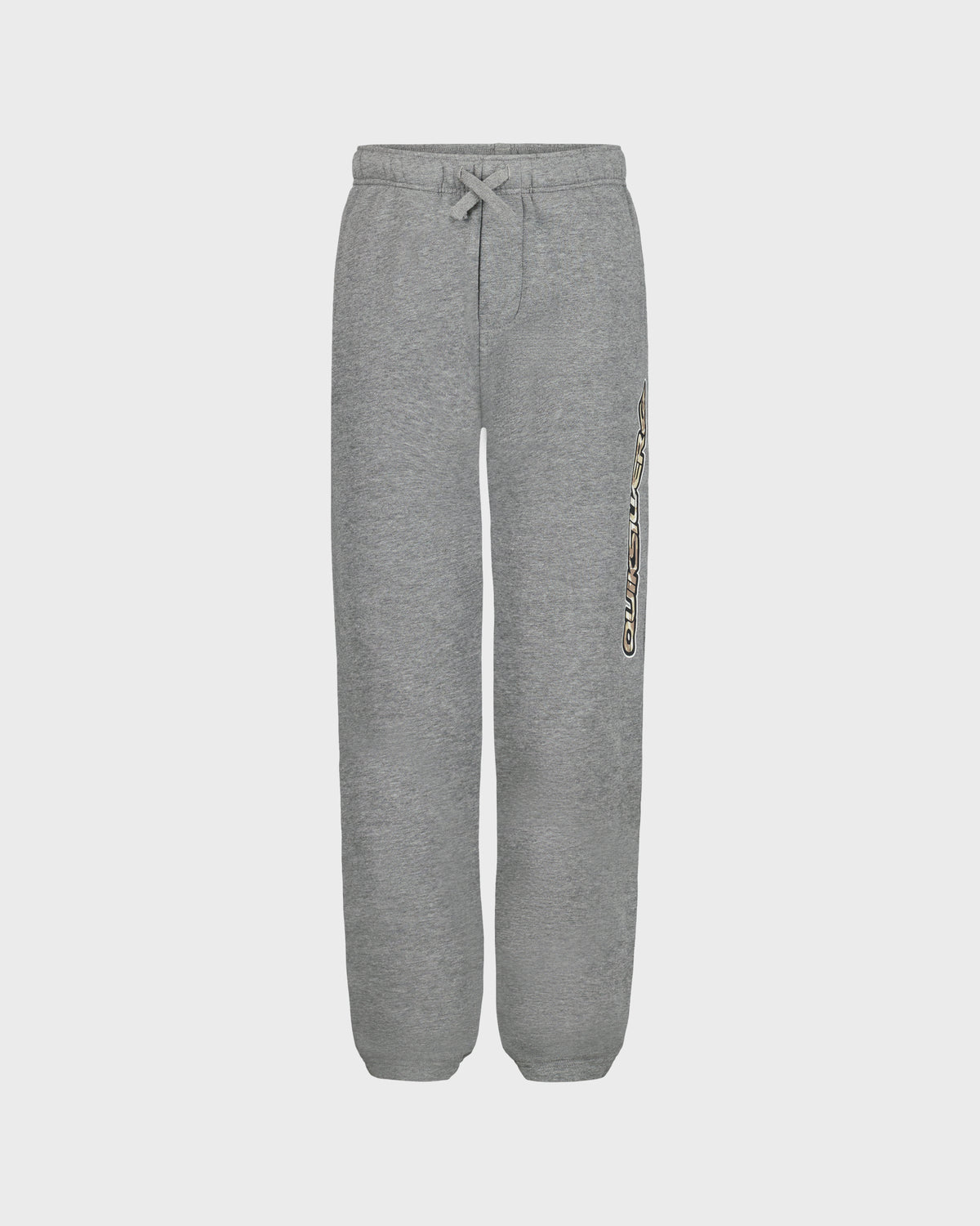 Gray sweatpants with a drawstring on a white background