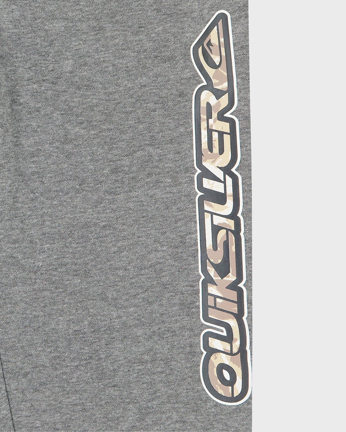 Gray sweatshirt with Quiksilver logo on a gray background
