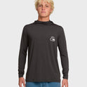 DNA Logo Surf Hood Long Sleeve Surf Tee - Phantom Heather