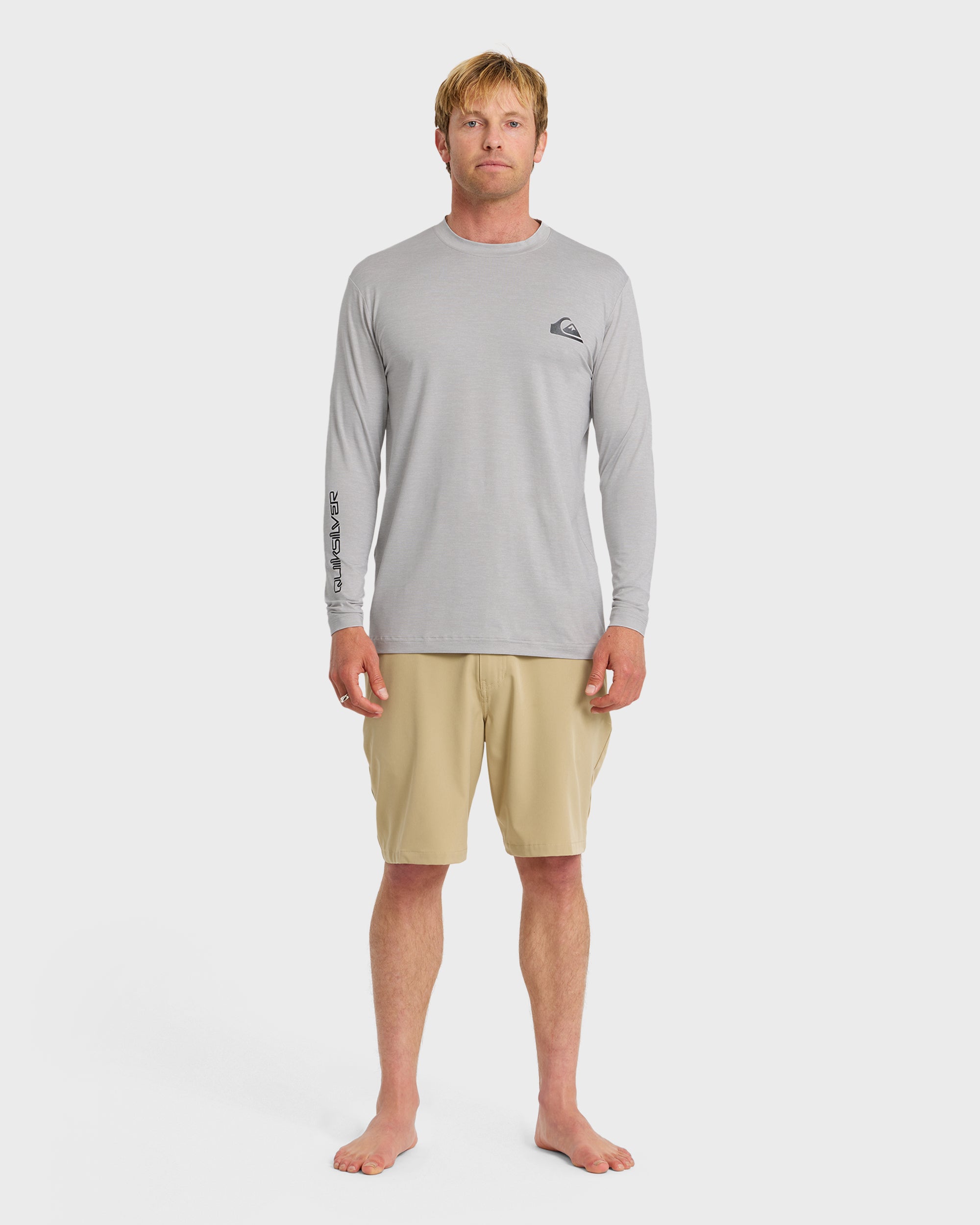 Everyday Long Sleeve Surf Tee - Light Grey Hth | Quiksilver