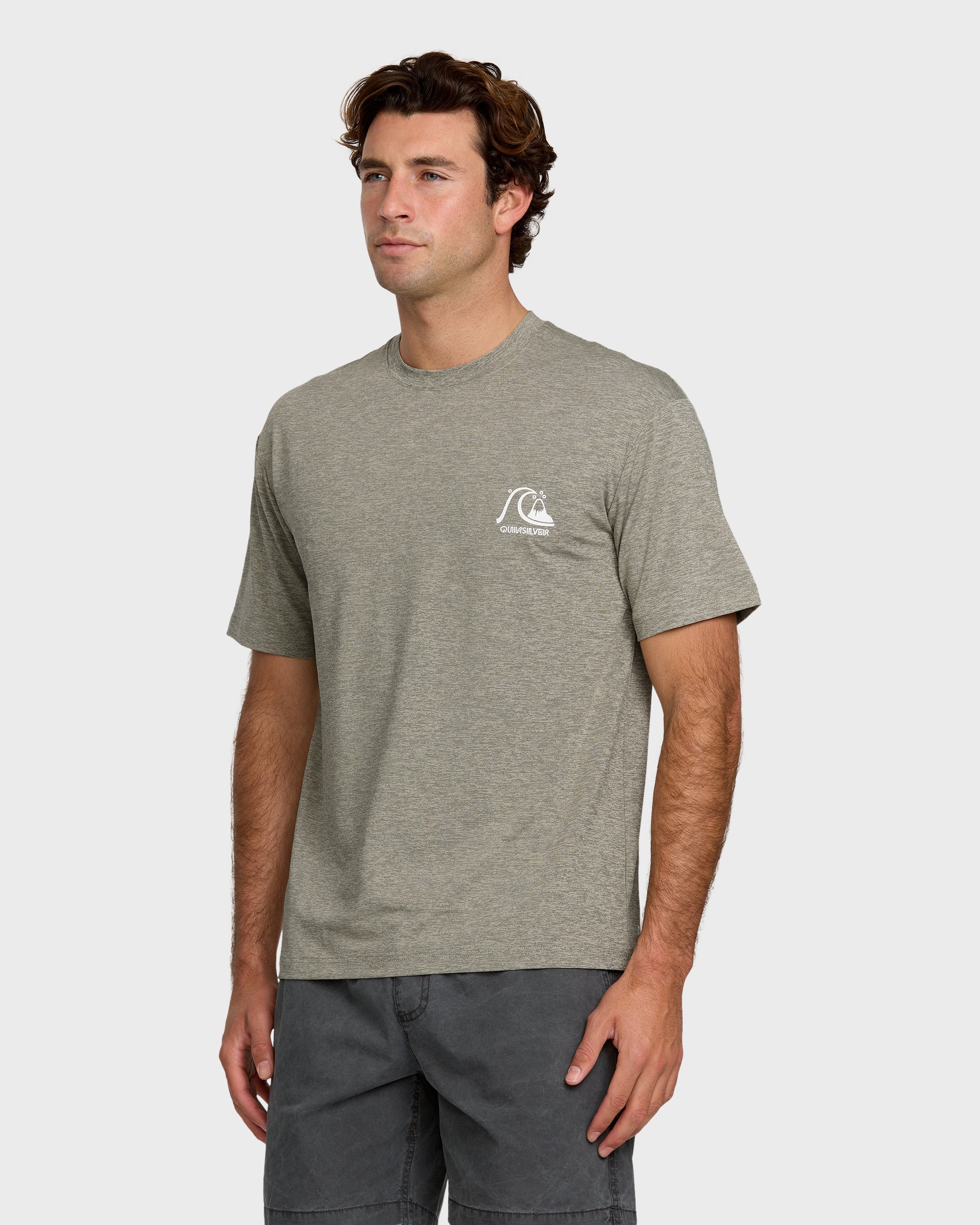 DNA Logo Surf Short Sleeve Surf Tee - Smoked Gray Heather | Quiksilver
