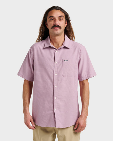 【50‘s】wool shirt grey & pink Shoreline Classic Short Sleeve Shirt - Elderberry | Quiksilver