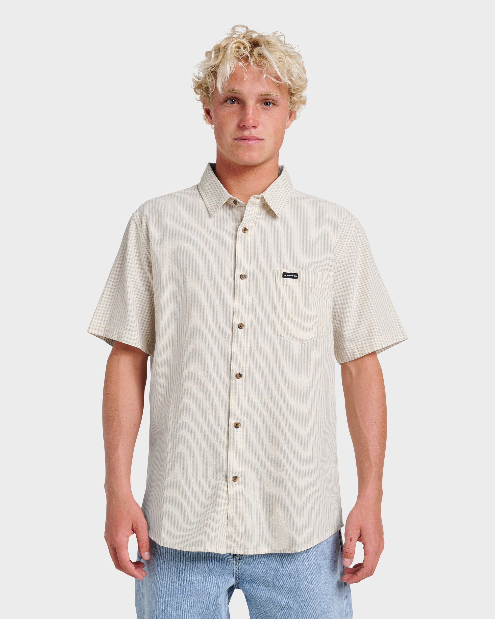 Oxford Stripe Classic Short Sleeve Shirt - Moonstruck | Quiksilver