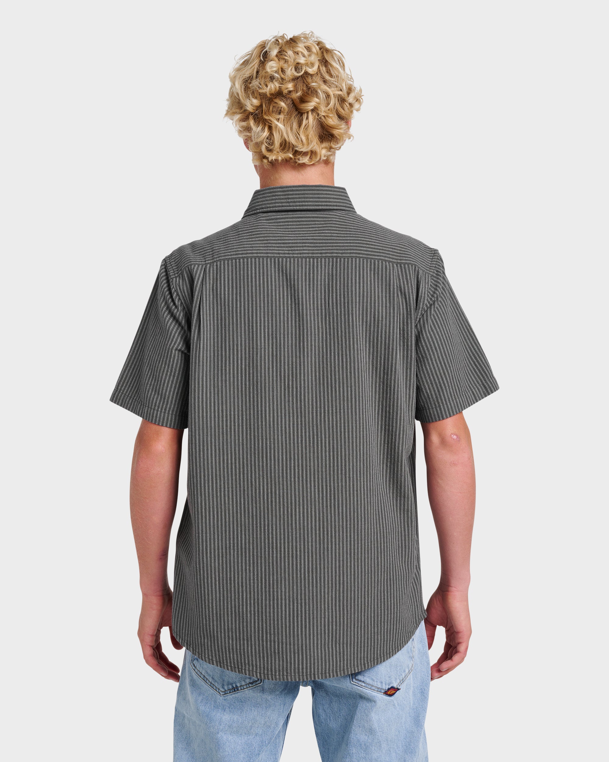 Oxford Stripe Classic Short Sleeve Shirt - Phantom | Quiksilver