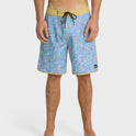 Surfsilk Scallop Ditsy 19" Boardshorts - Ashley Blue