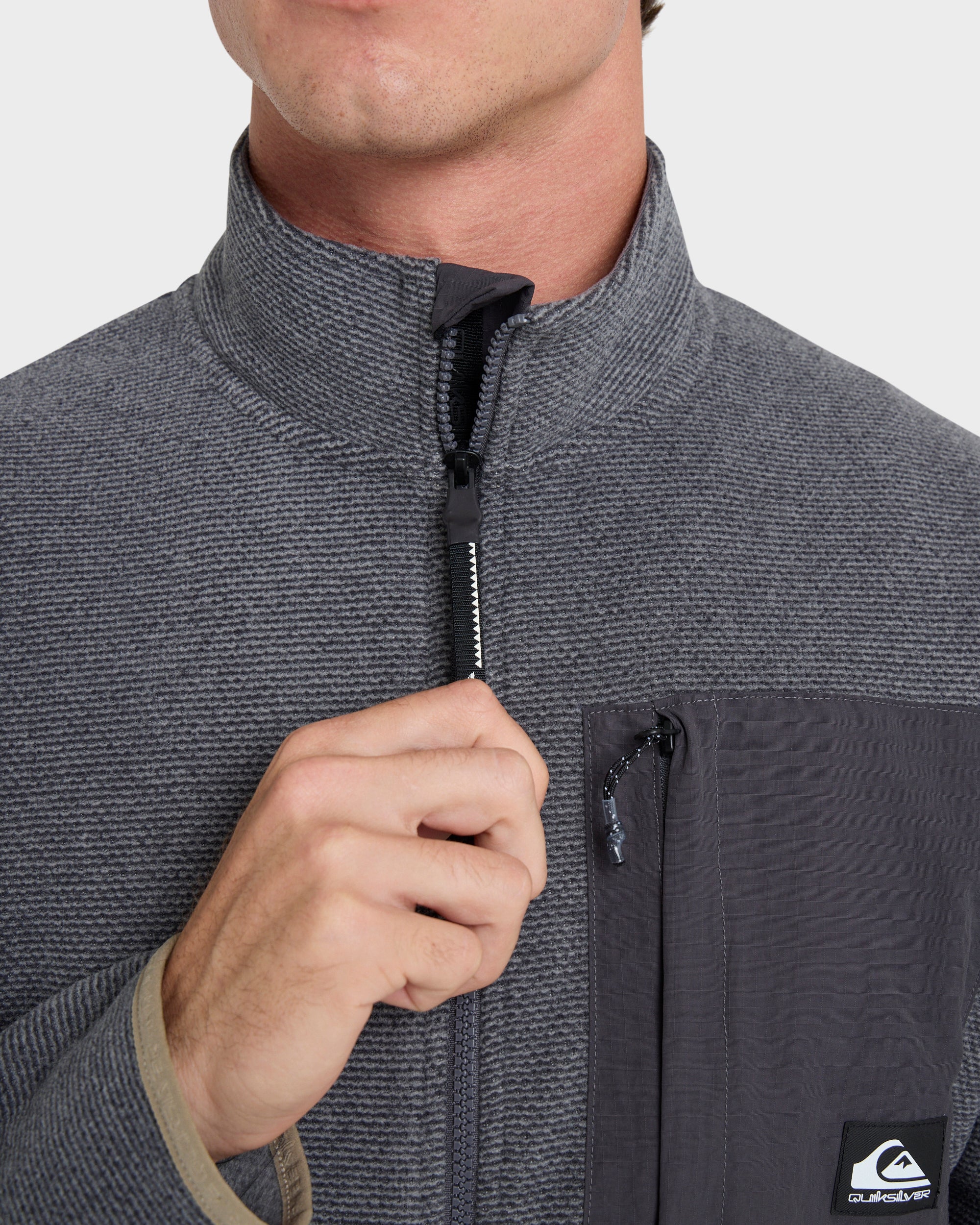 Aker Full Zip Technical Fleece - Quarry | Quiksilver