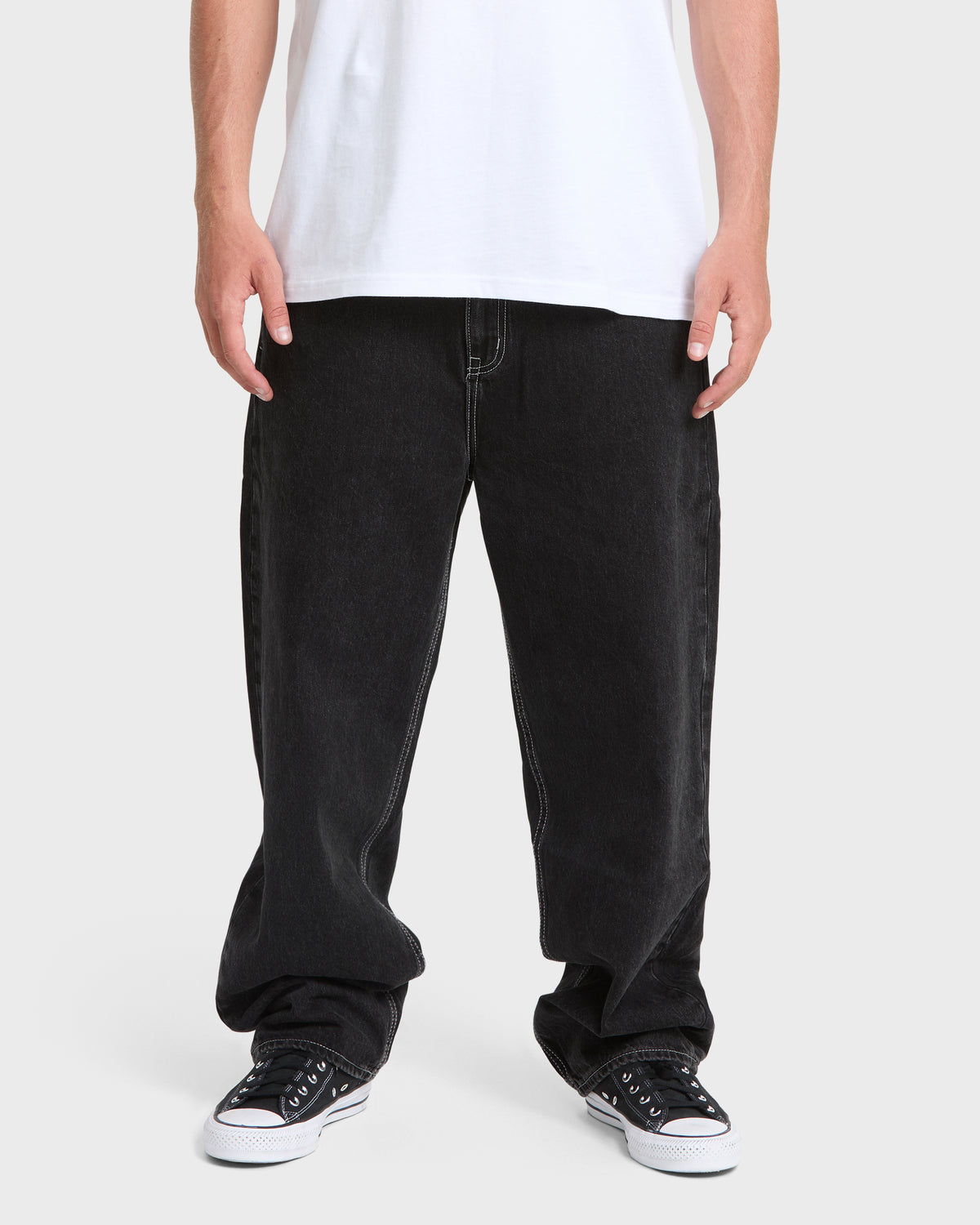 Baggy Denim Pants - Black Wash