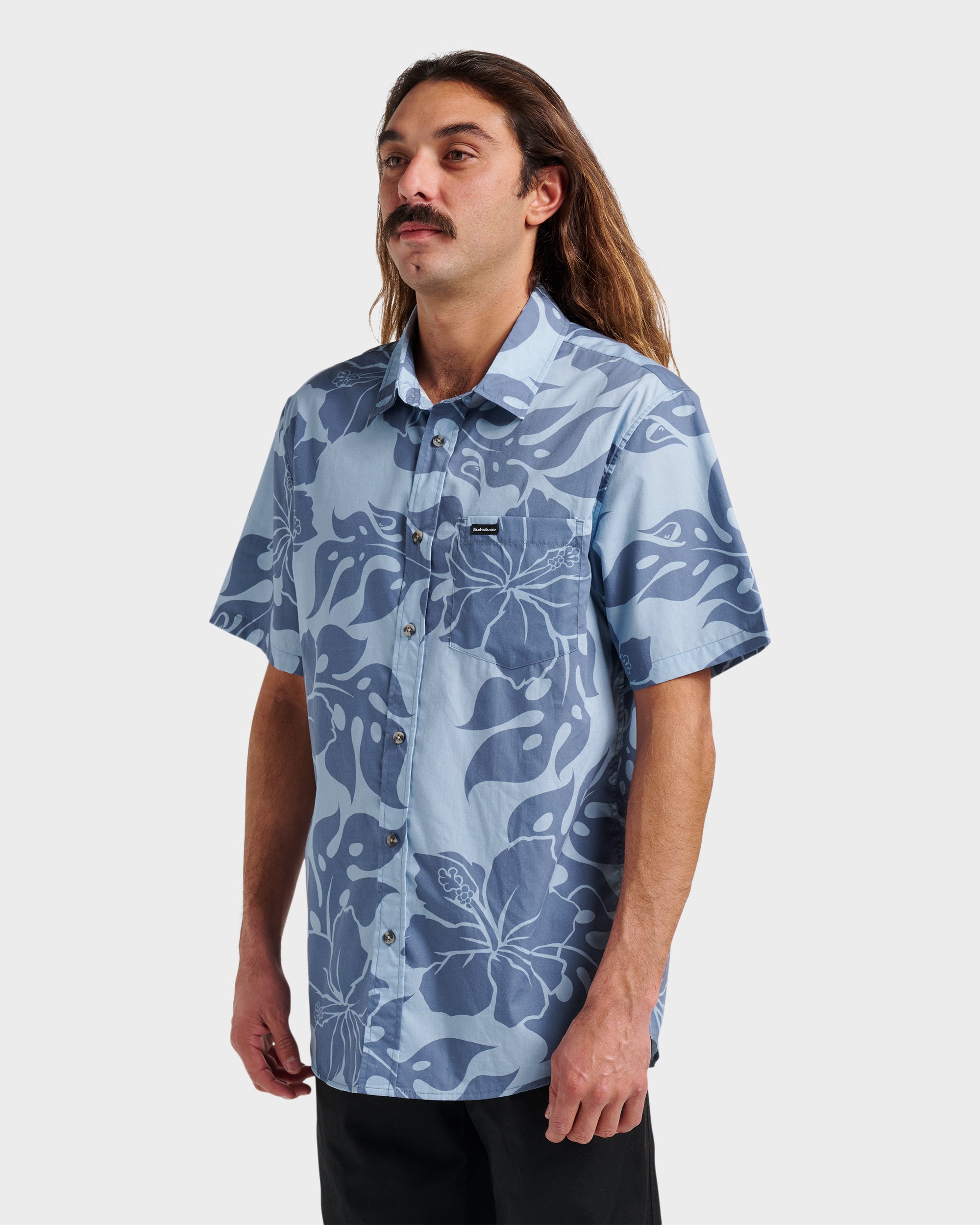 Oceanview Classic Short Sleeve Shirt - Ashley Blue | Quiksilver