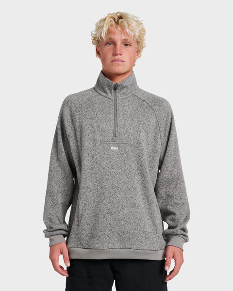 Keller Half Zip Mock Sweatshirt - Smoked Gray Heather | Quiksilver
