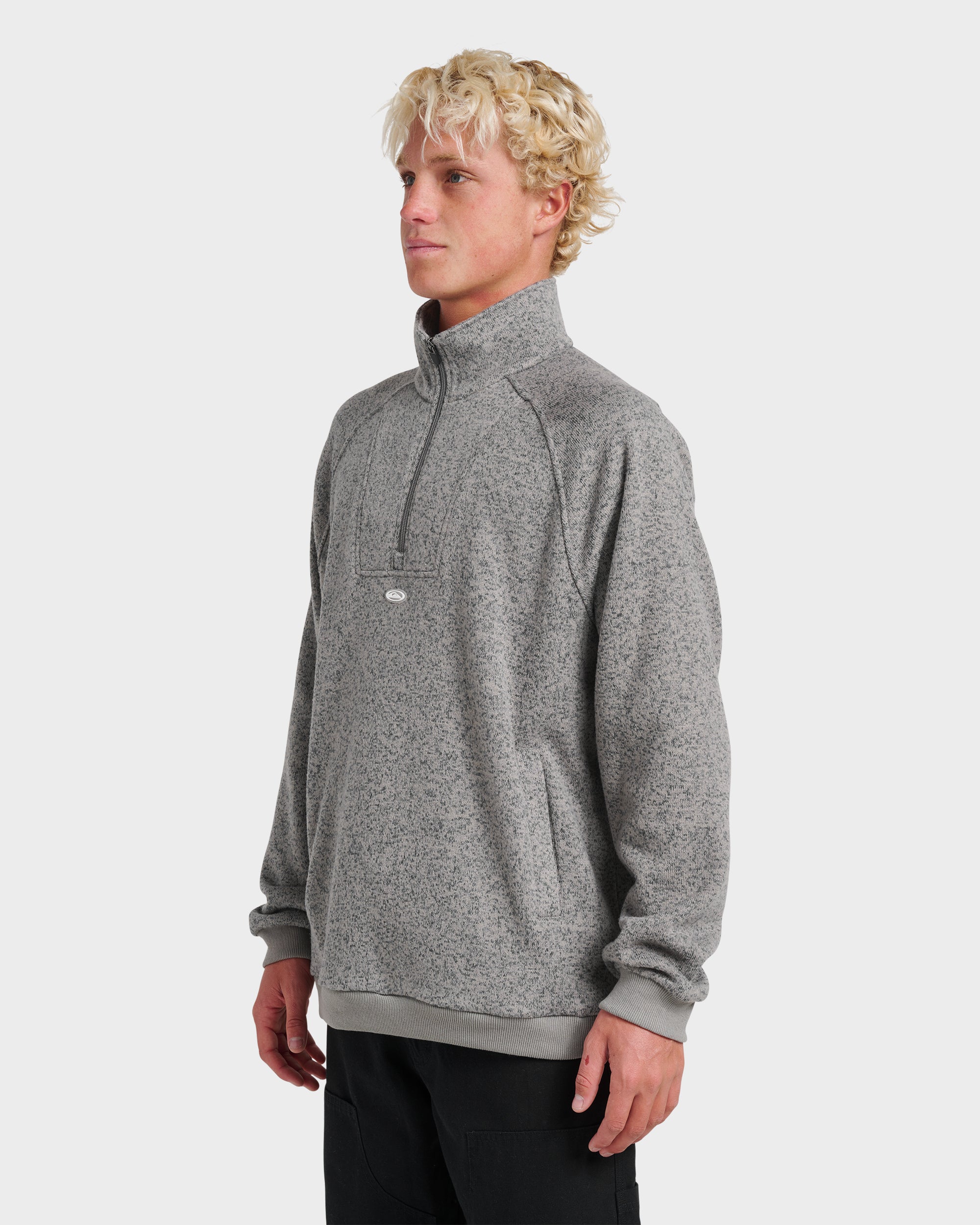 Keller Half Zip Mock Sweatshirt - Smoked Gray Heather | Quiksilver