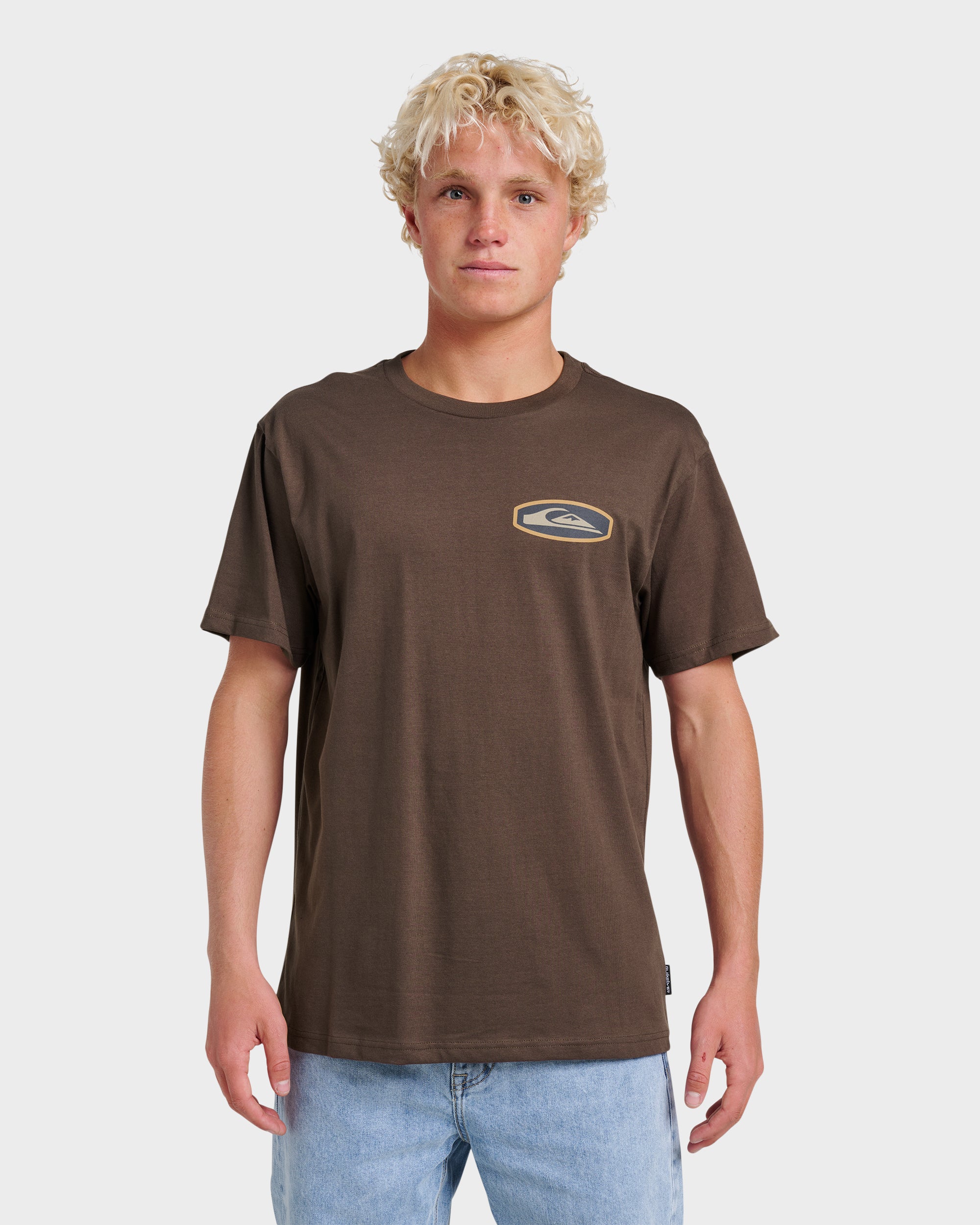 トップス Creek Angler's Device Logo T-Shirt brown Stadium Emblem Classic T-shirt - Chocolate Brown | Quiksilver