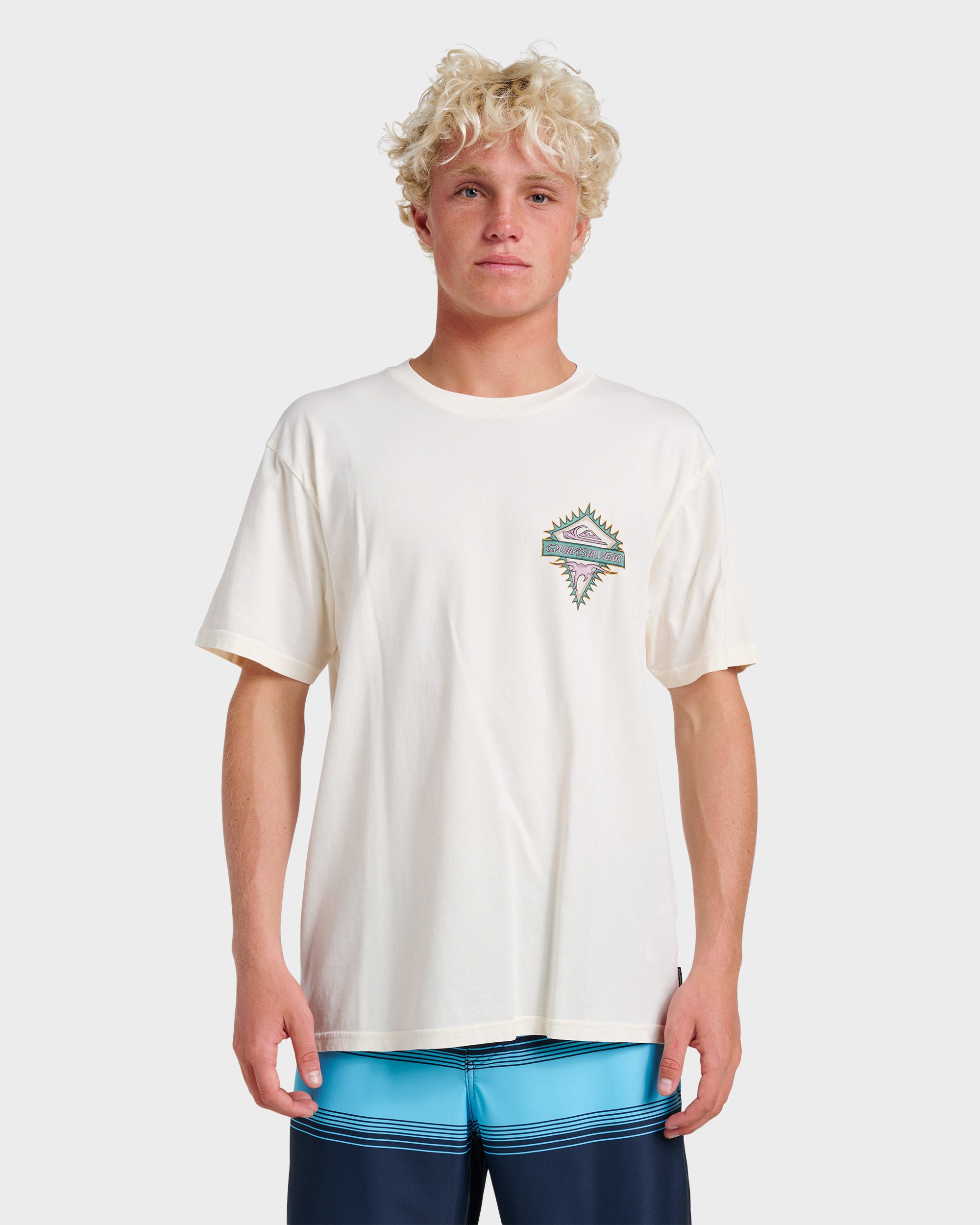 Liberty Spikes Pigment Dye T-Shirt - Snow White | Quiksilver