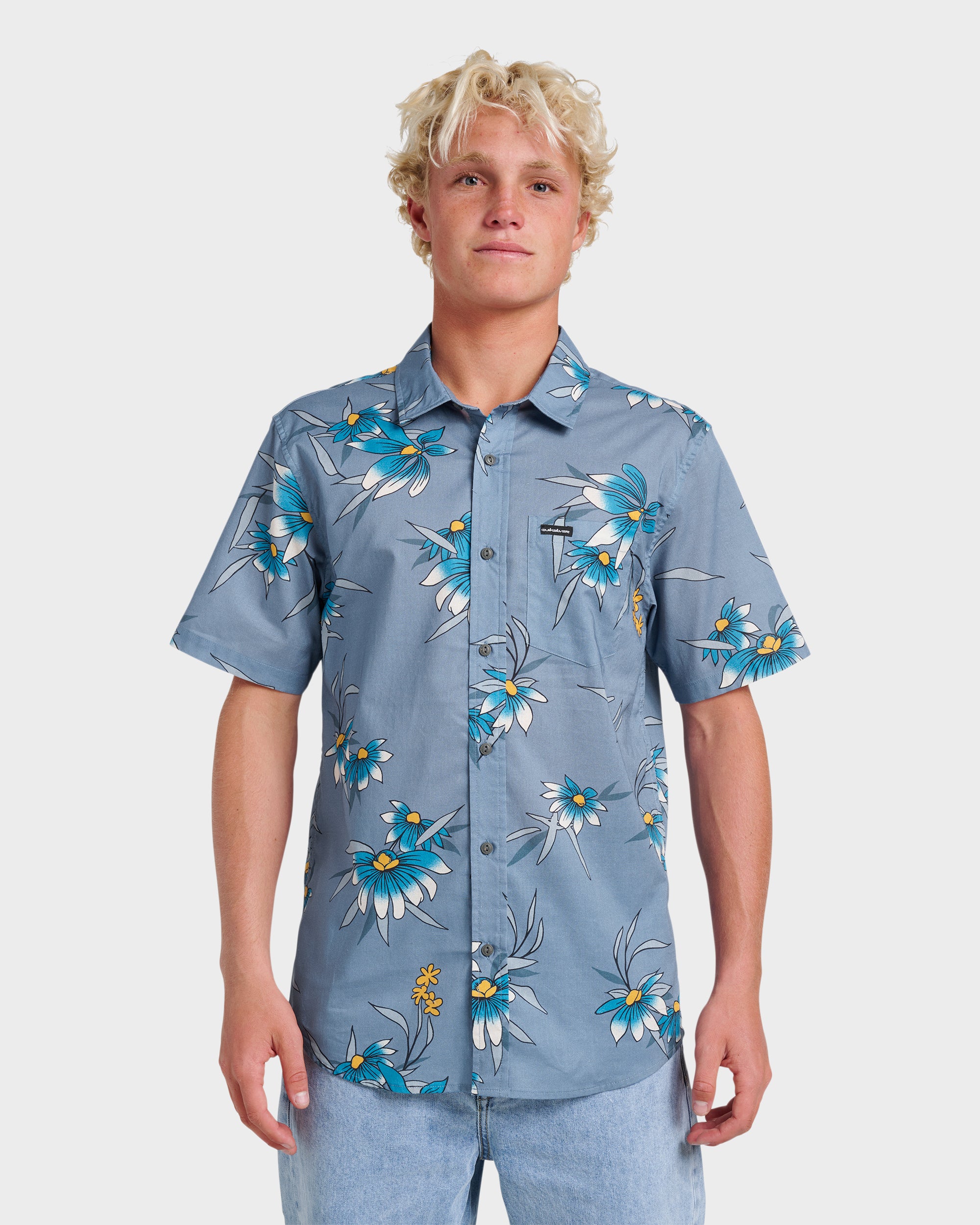 Costal Flora Classic Short Sleeve Shirt - Coronet Blue | Quiksilver