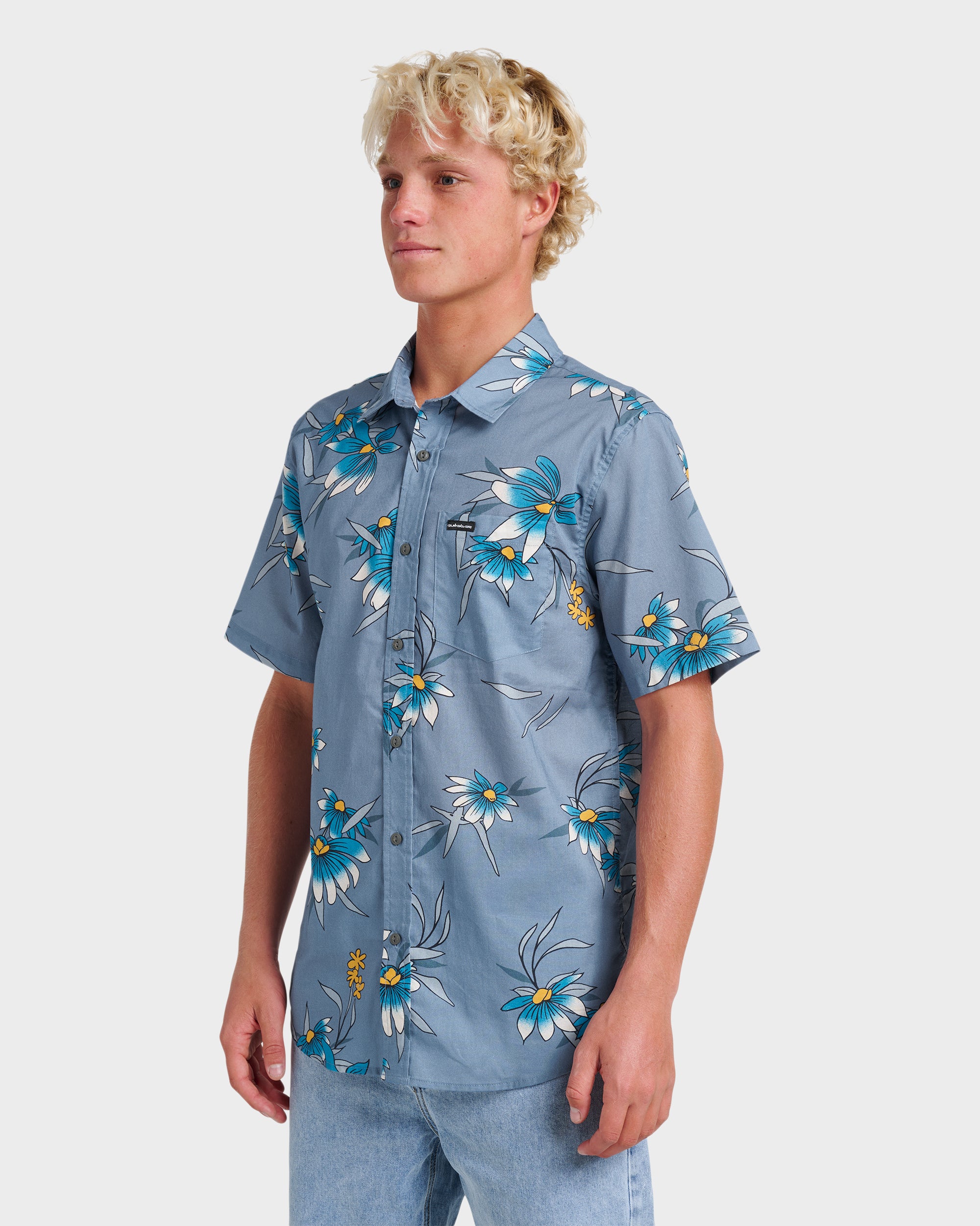 【新品未使用】ギルバート ワールドXV SOLAR ユニフォーム 2XL Costal Flora Classic Short Sleeve Shirt - Coronet Blue | Quiksilver