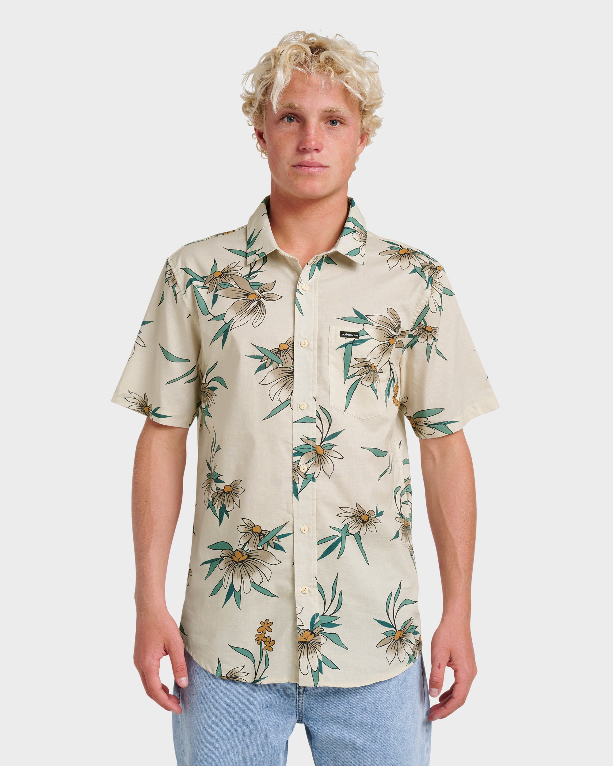 Costal Flora Classic Short Sleeve Shirt - Moonstruck | Quiksilver