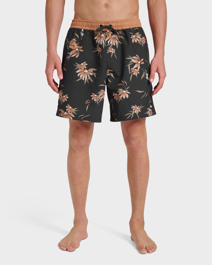 Everyday-Coastal-Flora-17"-Swim-Trunks-Black-1