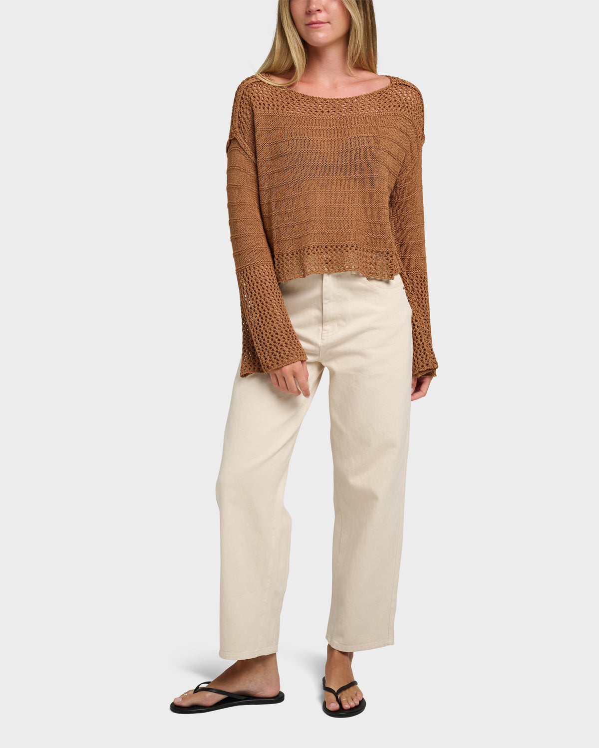 Cascade Bell Sleeve Crop Sweater