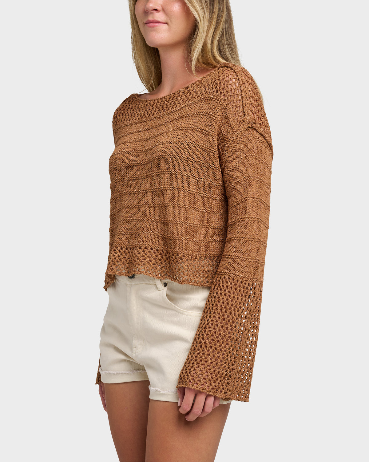 Cascade Bell Sleeve Crop Sweater