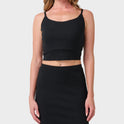 Rhea Solid Cropped Rib Tank