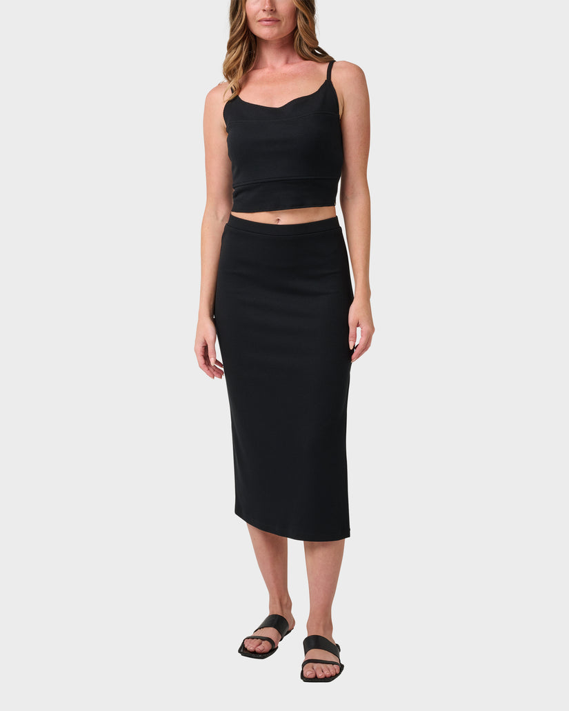 Rhea Solid Cropped Rib Tank