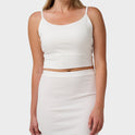 Rhea Solid Cropped Rib Tank