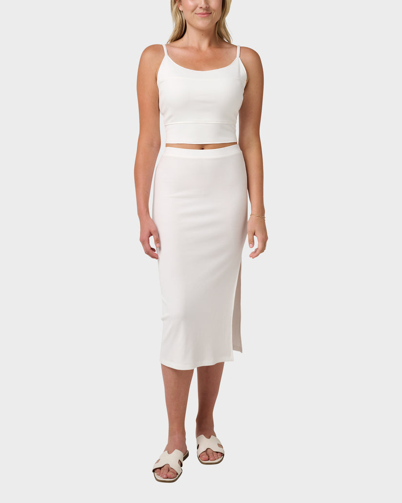 Rhea Solid Cropped Rib Tank
